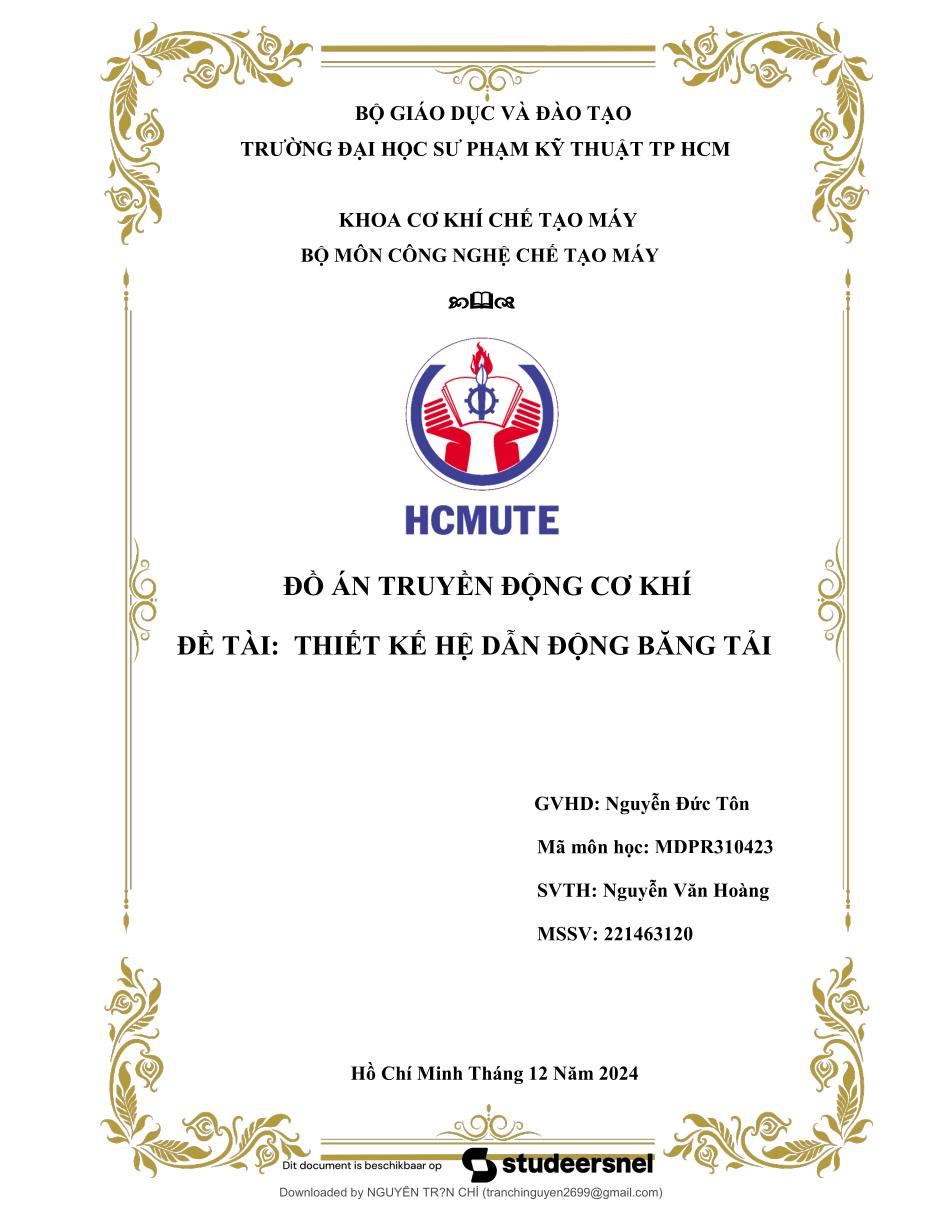 Hệ dẫn động băng tải